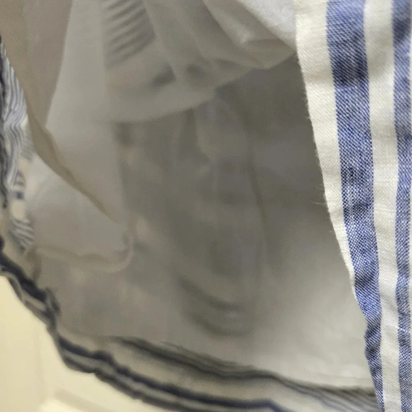 J Crew White and Blue Striped Nautical 100% Linen Casual Short Mini Skirt Size 2 - Picture 6 of 10